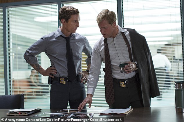The two actors as hard-bitten police detectives Rust Cohle (left) and Marty Hartin in the first series of the gritty drama True Detective, in 2014