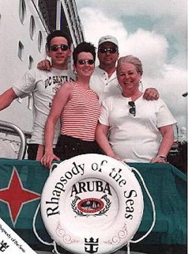 Amy vanished in the early morning hours of March 21, 1998 , while vacationing with her family aboard Royal Caribbean's Rhapsody of the Seas cruise ship. Pictured: Amy Bradley and family