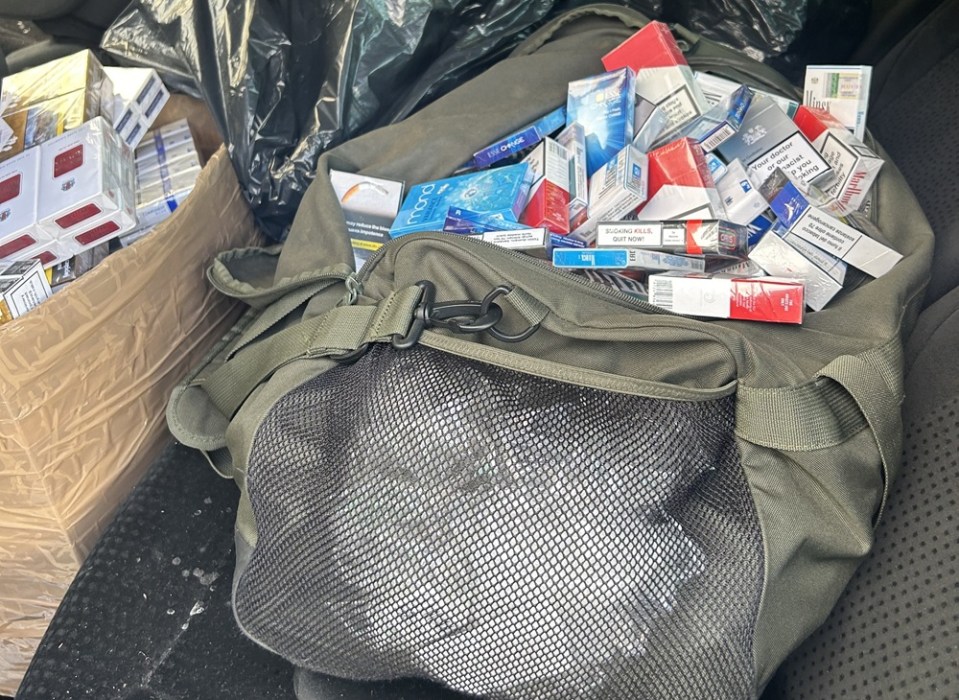 Seized illegal tobacco products.