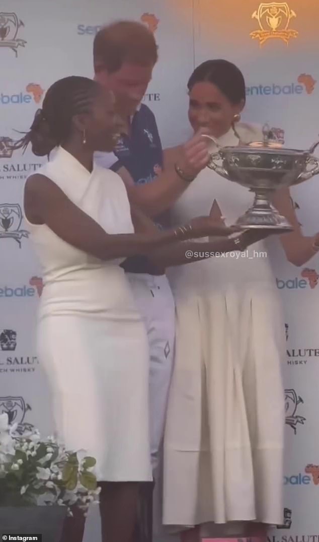Dr Chandauka said that because a clip of the awkward interaction at the polo match went viral, Harry invited her to make a public statement in support of his wife - but she refused