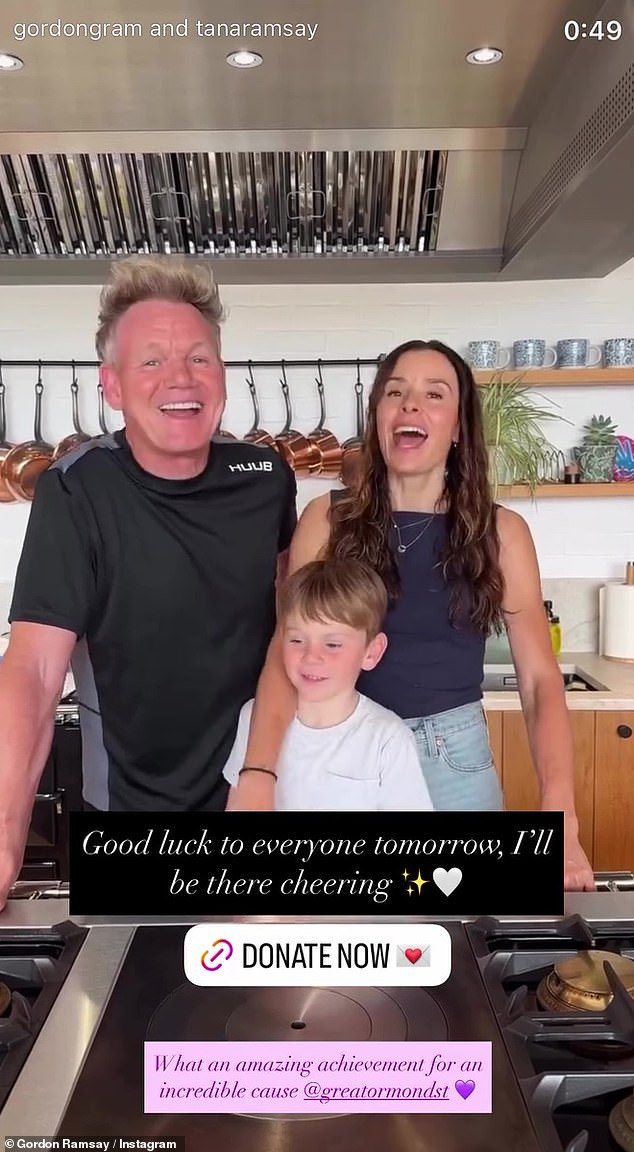 Ahead of the race, Gordon and Tana shared a clip directed at fans, as they said: 'I just want to say a huge thank you for all of your support over the years'
