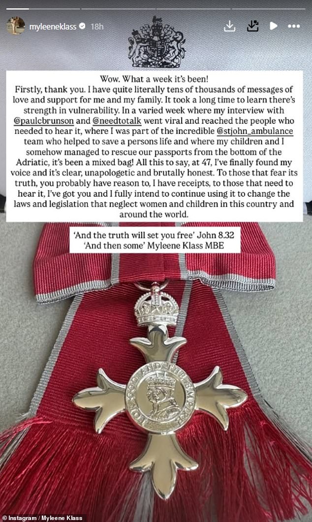 It comes after Myleene hinted at more revelations as she issued cryptic warning to those that 'have reason to' be afraid, after she made her explosive claims about her ex-husband