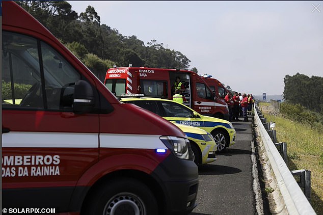 Commenters took to social media to express their heartbreak at the tragic crash, which is said to have taken place just days after Mr Domingos celebrated his 55th birthday. Pictured: emergency services at the scene of the fatal crash on Saturday
