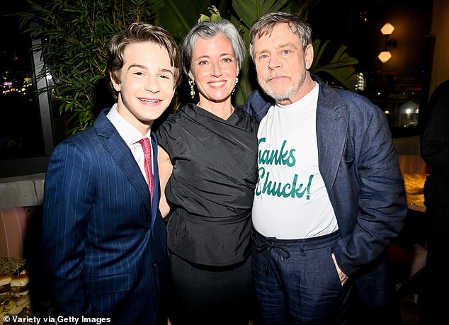 Mia has continued to work but has rarely been seen on screen; she's pictured at The Life Of Chuck screening in LA with Star Wars veteran Mark Hamill, right, and Benjamin Pajak, left