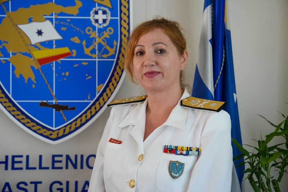 Portrait of Commodore Hasioti Dimitra of the Hellenic Coast Guard.