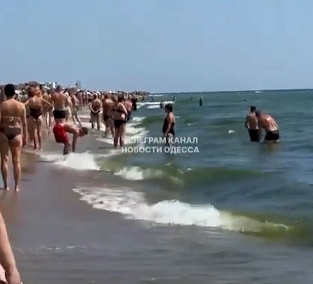 The explosions sent shockwaves through crowds of holidaymakers at the resort in Ukraine
