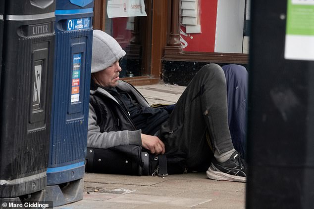 People were seen sleeping outside empty shopfronts on the town's quaint high streets
