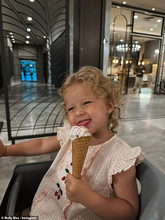 She posted a sweet picture of Bambi with an ice cream cone