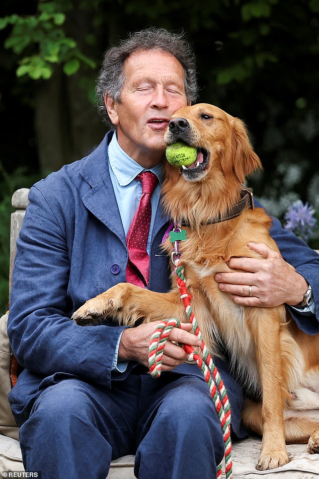 The six-month trial comes after the RHS commissioned Monty Don to create a dog-friendly garden for the Chelsea Flower Show ¿ the first time the BBC Gardeners¿ World presenter had designed a space at the event. Pictured: Monty Don with his dog Ned at the show in May