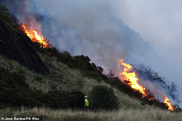 In Edinburgh on Sunday, firefighters tackled a large blaze on Arthur’s Seat. The fire spread rapidly across the grass-covered hill at around 4pm and police urged people to stay away from the area