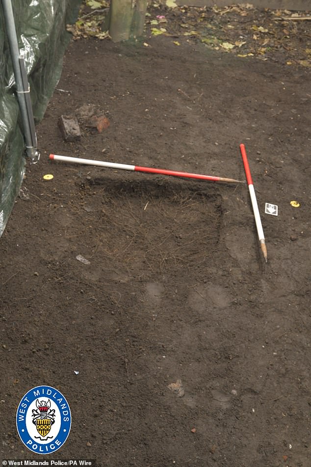 The couple's garden in Handsworth, Birmingham, where the skeletal remains of three-year-old Abiyah were found in December 2022