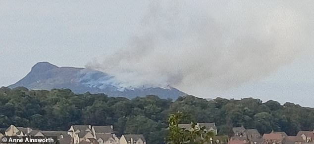 The fire at the Scottish beauty spot seen from Caerketton, just outside Edinburgh