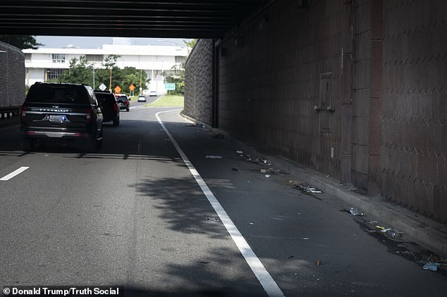 Other photos taken around the area sees garbage strewn along the side of busy highways