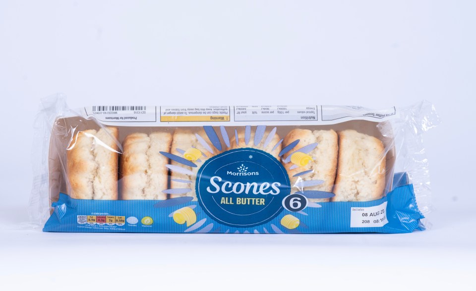 Package of six Morrison's all-butter scones.