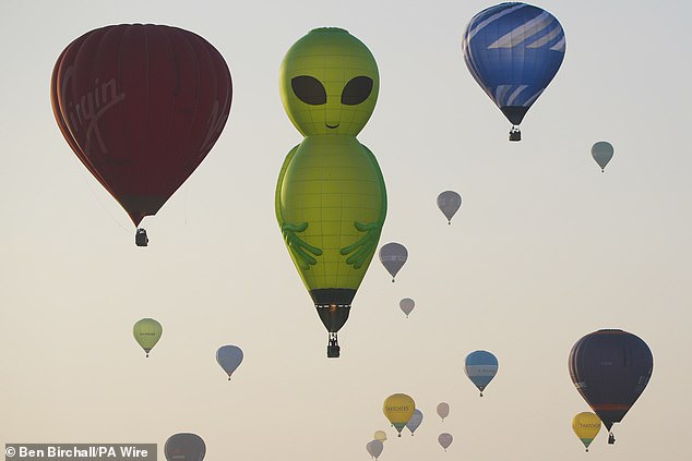 An alien balloon rose in the sky