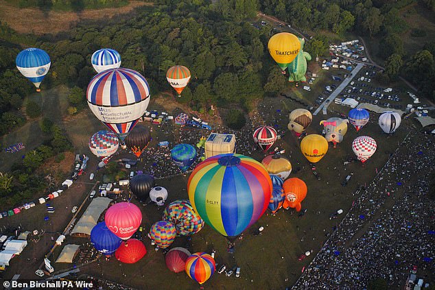 Hot air balloons during the 47th Bristol International Balloon Fiesta