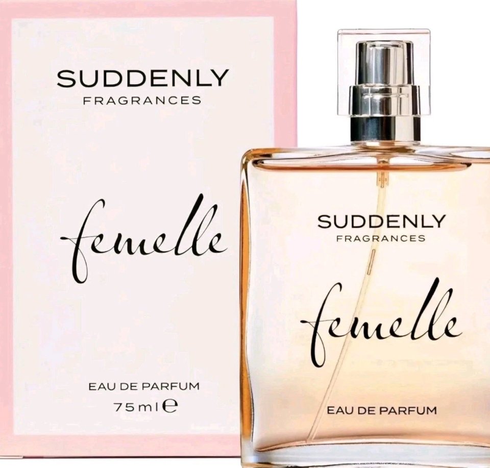 Suddenly Fragrances Femme Eau de Parfum bottle and box.