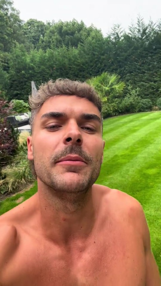 Harry Cooksley in his garden.