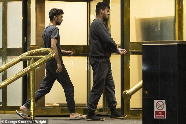 Footage of the passengers getting off the coach showed the majority were men, with the vast majority dressed in matching grey tracksuit tops and bottoms