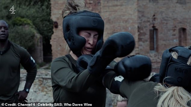 With the 34-year-old throwing punches, it left Rebecca spending the majority of the fight defending herself from the blows, including to the face