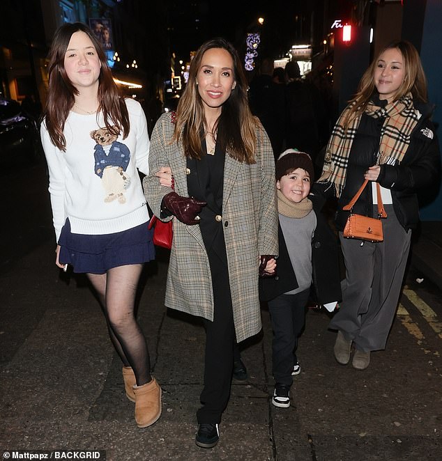 Myleene with her three children, Ava, Apollo, and Hero. Quinn is the father of her two daughters