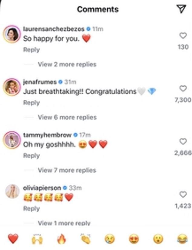 And Lauren, 55, who only recently tied the knot with Amazon beau Jeff Bezos, was very quick to leave a comment