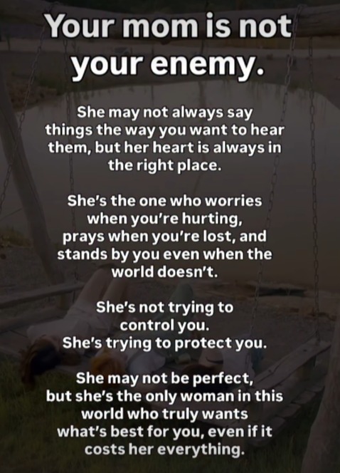 Screenshot of a social media post with a message about mothers.