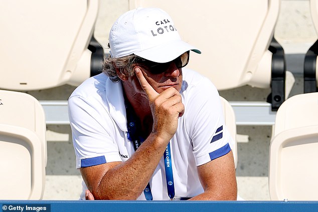 Francisco Roig watched on and gave Raducanu advice at key points in the match