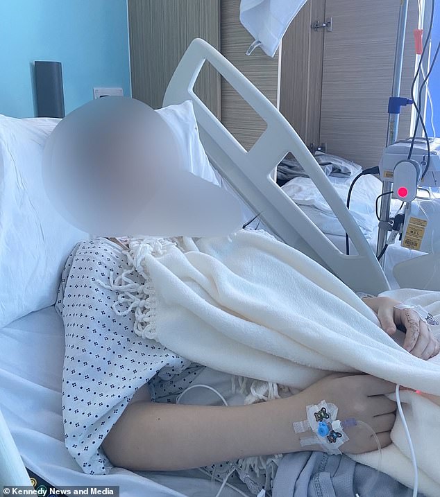 Jodie revealed she kept asking doctors for the cause behind her 14-year-old daughter Erin's (pictured)  sporadic stomach pains, which were bothering her since November last year