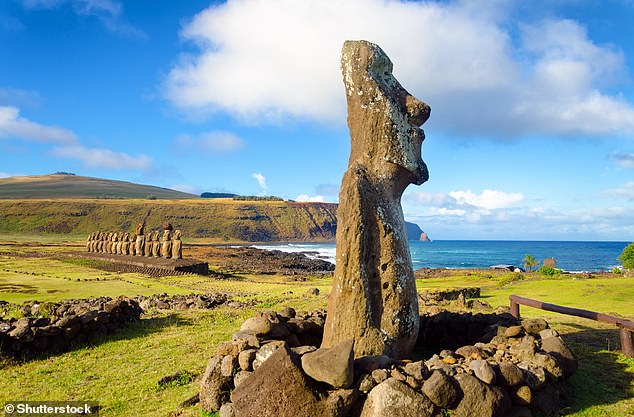 The Moai are monolithic human figures carved by the Rapa Nui people on Easter Island, between AD 1,250 and 1,500
