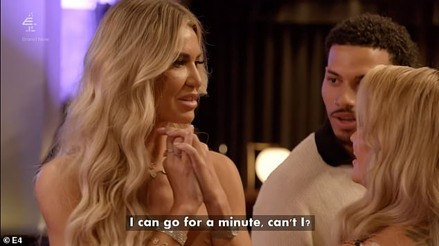 But all seemed too much for Christine as she insisted on 'taking a minute' outside with her fellow co-star Kerry Katona