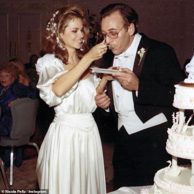 Nicola wore her 70-year-old mother's vintage 1985 bridal gown for the big day, while her father Nelson, 83, was given the key role of officiating (her parents pictured on their wedding day)