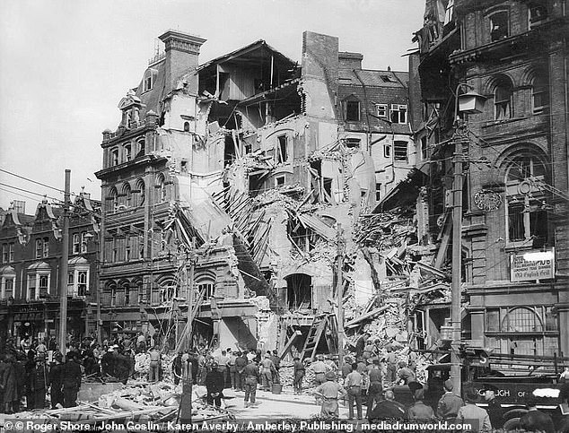 One of the pictures in the book shows the Metropole Hotel in Bournemouth in May 1943 after it was bombed by the Luftwaffe in the Second World War, killing 200 people