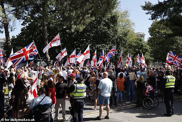 Ms Villareal says she is against protests outside migrant hotels when she spoke to the Mail