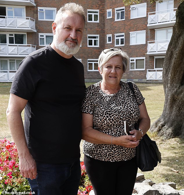 Foster carers Colin Wright (left) and Denise Archer (right) were visiting Bournemouth for their first holiday together in a decade and had to ask for an alternate route back to their hotel so that they missed the protests