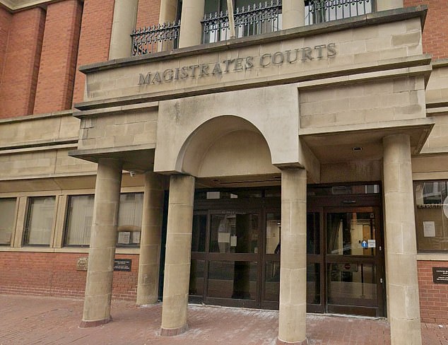 He pleaded guilty to eight counts of a bomb hoax – communicating false information - when he appeared at Leicester Magistrates' Court (pictured)