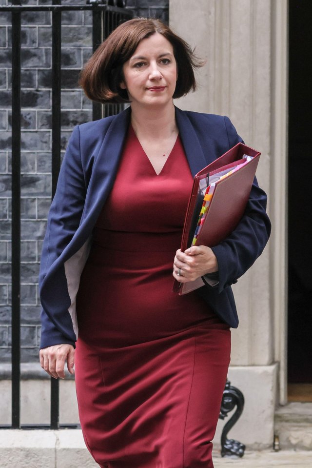 Bridget Phillipson, Education Secretary, walking outside Downing Street.