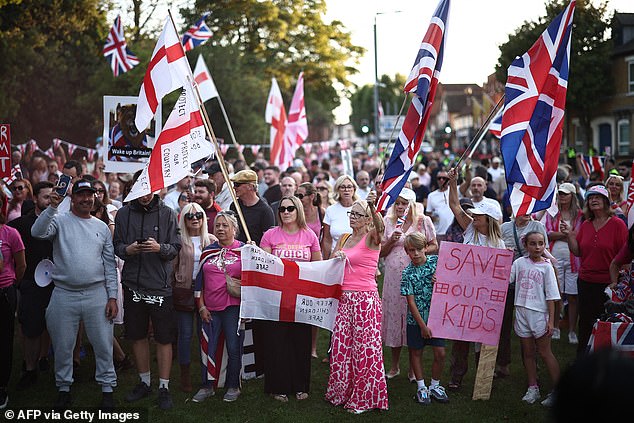 Her trip to Essex followed weeks of protests at the Bell Hotel, which hosts migrants, after an asylum seeker was charged with allegedly attempting to kiss a 14-year-old girl