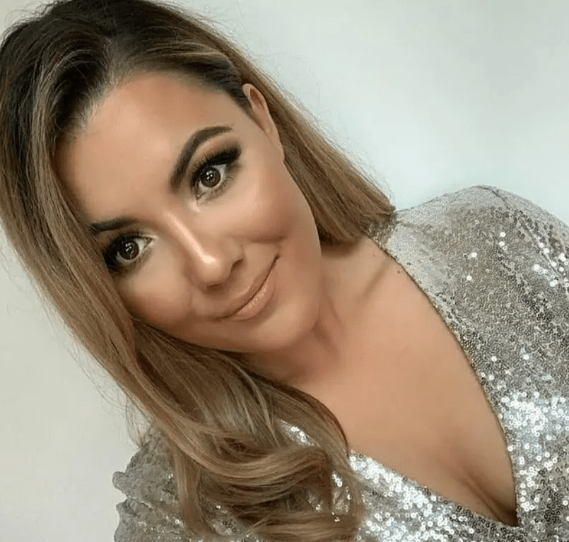 Woman in a sparkly dress.