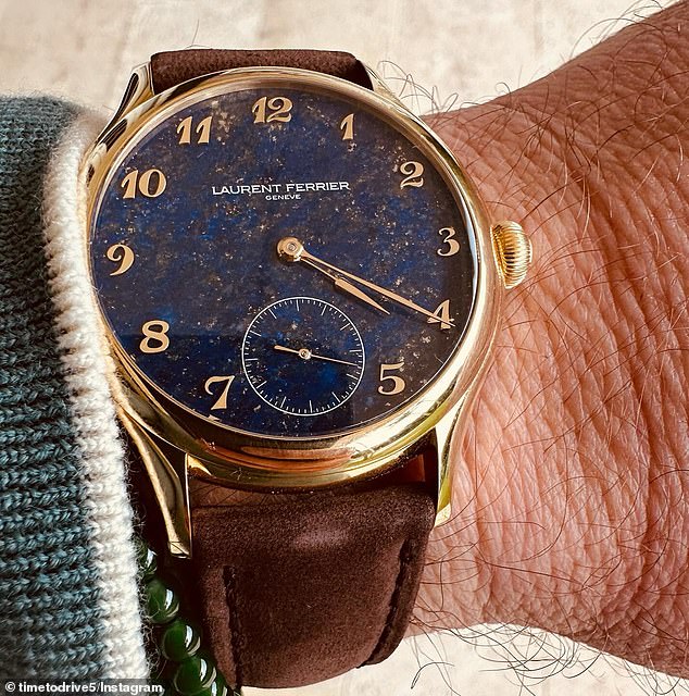 Peter's social media is flooded with photos of watches (pictured) with hefty price tags on them
