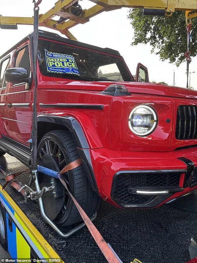 Mr Saunders also confirmed that both the Met and MIB 'plan to continue enforcement and education efforts throughout the year' (Pictured: a vehicle seized during the weekend operation)