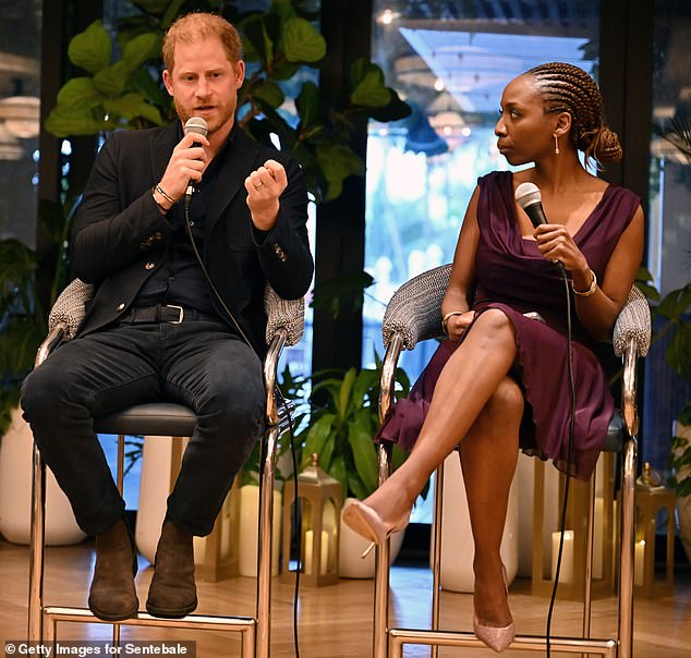 Prince Harry and Sentebale chairwoman Dr Sophie Chandauka in Miami in April last year