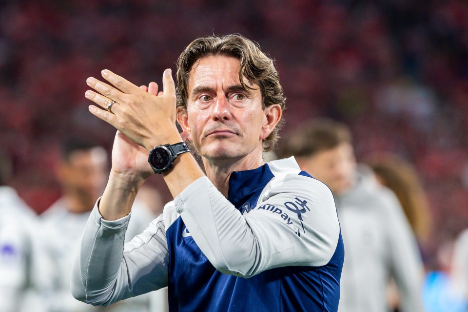 Thomas Frank, Tottenham Hotspur head coach, applauding.
