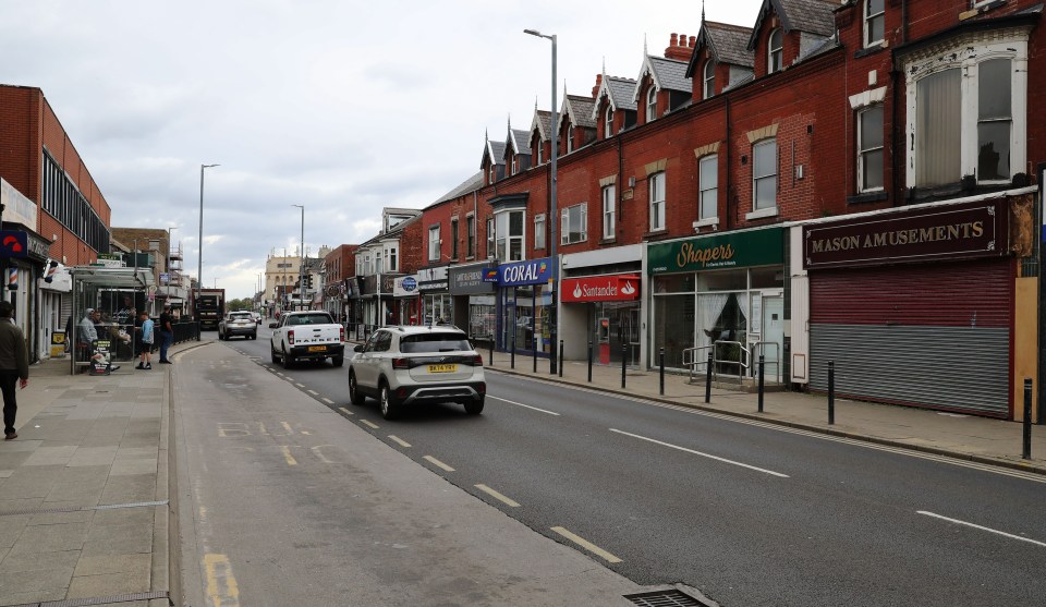 Street scene in Hartlepool, showing shops and pedestrians.