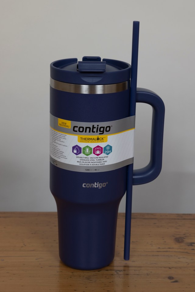 Contigo Thermalock 1.2L insulated water bottle with straw.