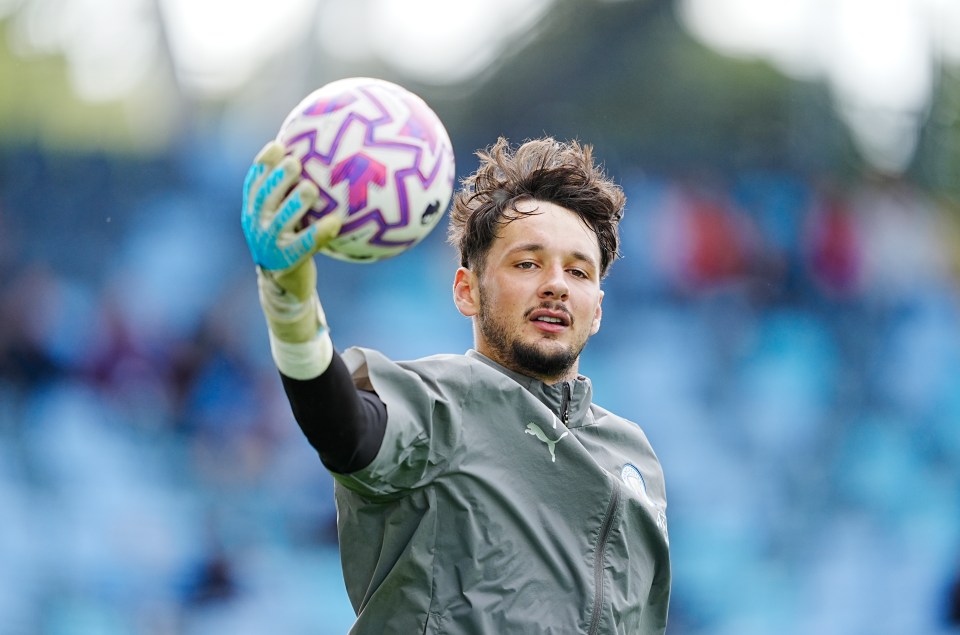 Manchester City goalkeeper James Trafford at training.