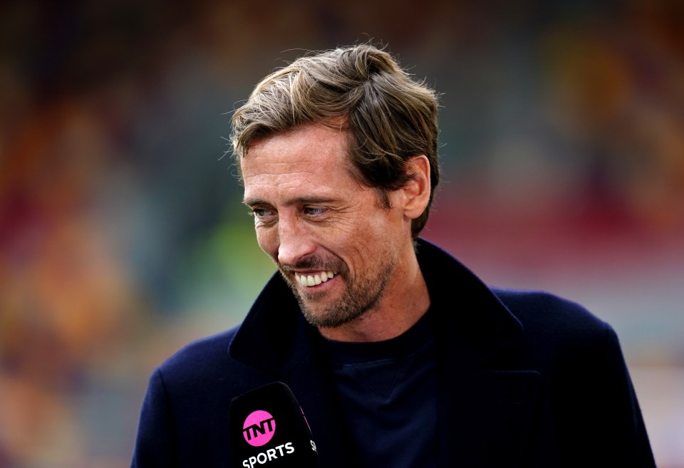 Peter Crouch, TNT Sports presenter, at a Premier League match.