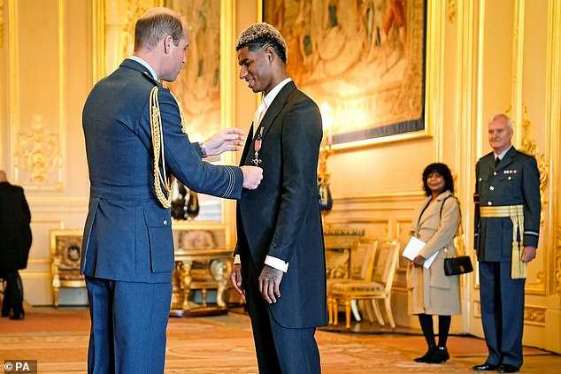 Rashford's high profile has been bolstered by his campaign against food poverty, which saw him handed an MBE in 2021