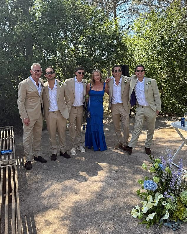 Gary seen at his son Harry's wedding earlier this year which Wayne also attended