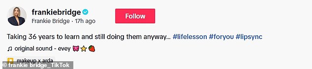 It comes after Frankie posted a cryptic TikTok this week about no longer 'being a people pleaser' amid her reported 'secret feud' with Myleene Klass